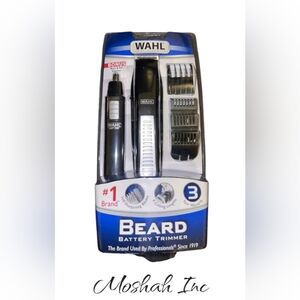 WAHL Nose Ear Body Beard Hair Wet/Dry Battery Precision Blade Trimmer Set ~ NEW